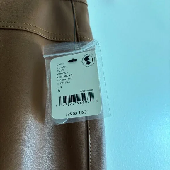 NWT Free People High Waist Faux Leather Flare Pants 6 - Picture 4 of 6